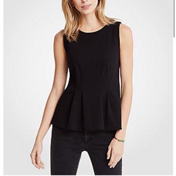 Ann Taylor Tops - Ann Taylor sleeveless black peplum blouse